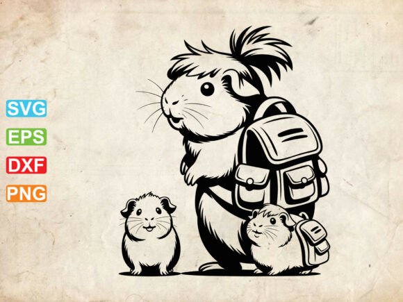 Capybara Mom SVG & Baby Capybara Clipart