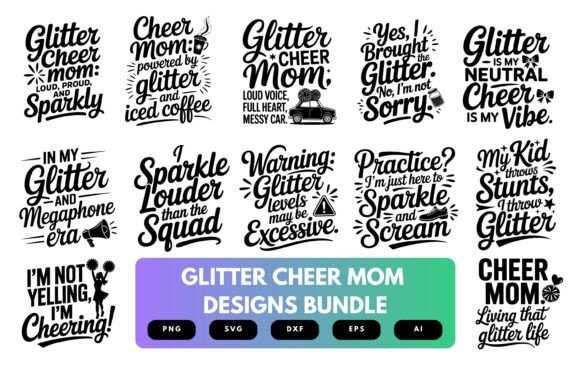 Glitter Cheer Mom SVG Bundle