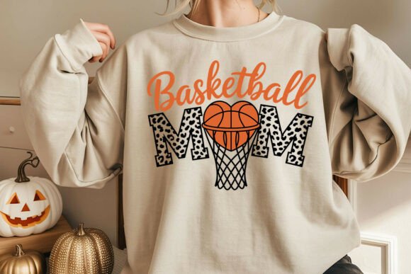 Leopard Basketball Mom SVG, Basket Hoop