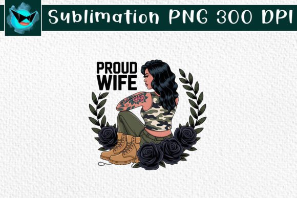 Military Wife Black Hair Veteran Mom SVG