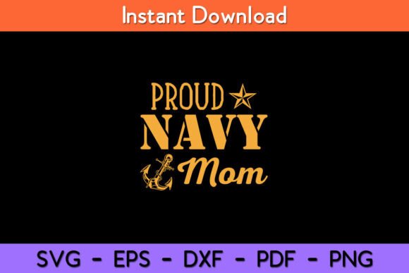 Proud Navy Mom SVG Design